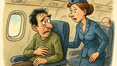 Banc: Stewardesa vede un pasager foarte neliniștit