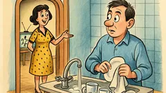 Banc: Soțul ideal lasă vasele pentru fotbal