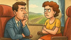 Banc: Într-un tren, un tip și-o tipă…