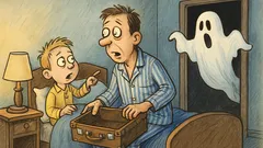 Banc: – Tată, tu crezi în fantome?