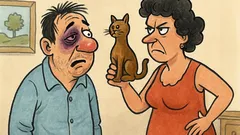 Banc: Soția mă lovește cu pisica...