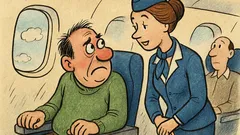 Banc: Văzând un pasager neliniștit, stewardesa întreabă